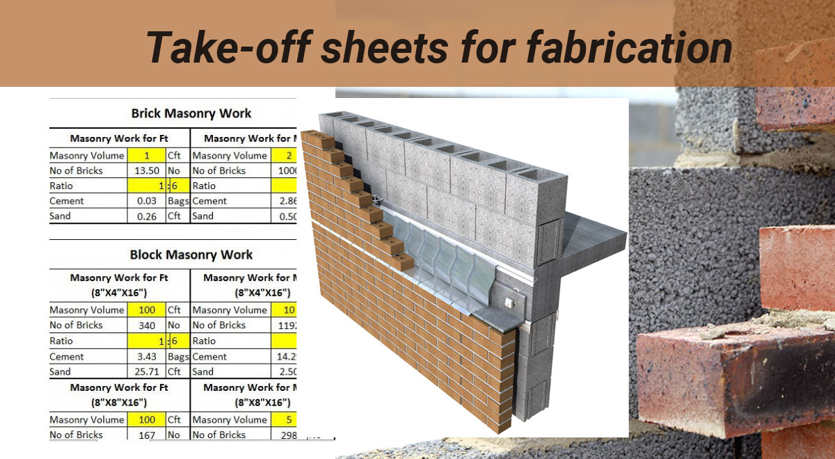 Estimating Sheets for Masonry